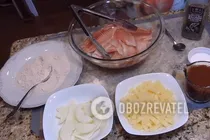 Рыба с ананасами в томатном соусе - Шаг 1 Рыба с ананасами в томатном соусе - Шаг 1