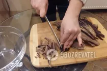 Салат из свиного сердца с маринованым луком - Шаг 3 Салат из свиного сердца с маринованым луком - Шаг 3