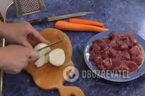 Смажена яловичина з овочами на сковороді - Крок 2 Смажена яловичина з овочами на сковороді - Крок 2