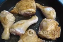 Смажена курка в сметані на сковороді - Крок 3 Смажена курка в сметані на сковороді - Крок 3