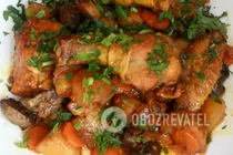 Тушеная курица с грибами и картошкой - Шаг 9 Тушеная курица с грибами и картошкой - Шаг 9