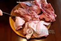 Тушеная курица в чесночном соусе - Шаг 1 Тушеная курица в чесночном соусе - Шаг 1