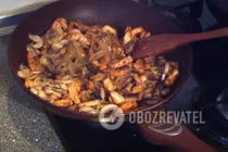 Тушкована курка з печерицями - Крок 7 Тушкована курка з печерицями - Крок 7