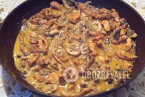 Тушкована курка з печерицями - Крок 9 Тушкована курка з печерицями - Крок 9