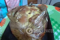Курка в рукаві з овочами - Крок 10 Курка в рукаві з овочами - Крок 10