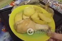 Курка з картоплею в рукаві - Крок 7 Курка з картоплею в рукаві - Крок 7