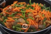 Курица, тушеная в соевом соусе со стручковой фасолью - Шаг 7 Курица, тушеная в соевом соусе со стручковой фасолью - Шаг 7