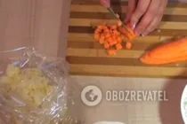 Курица в рукаве с рисом и овощами - Шаг 5 Курица в рукаве с рисом и овощами - Шаг 5