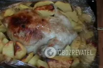 Курка в рукаві з картоплею і перцем - Крок 7 Курка в рукаві з картоплею і перцем - Крок 7
