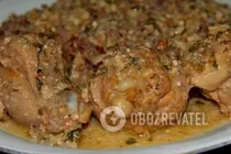 Тушеная курица с орехами по-сочински - Шаг 7 Тушеная курица с орехами по-сочински - Шаг 7