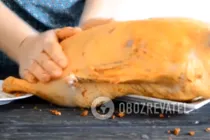 Гусь в рукаве с чесноком и яблоками - Шаг 3 Гусь в рукаве с чесноком и яблоками - Шаг 3