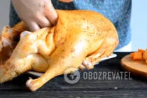 Гусь в рукаве с чесноком и яблоками - Шаг 5 Гусь в рукаве с чесноком и яблоками - Шаг 5