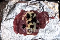 Индейка, фаршированная сулугуни и оливками - Шаг 3 Индейка, фаршированная сулугуни и оливками - Шаг 3