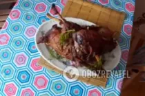 Гусь в рукаве с медом и чесноком - Шаг 9 Гусь в рукаве с медом и чесноком - Шаг 9