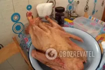 Гусь в рукаве с медом и чесноком - Шаг 1 Гусь в рукаве с медом и чесноком - Шаг 1