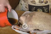 Гусь, фаршированный белыми грибами - Шаг 9 Гусь, фаршированный белыми грибами - Шаг 9