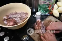 Індичка в рукаві з картоплею і цибулею - Крок 2 Індичка в рукаві з картоплею і цибулею - Крок 2