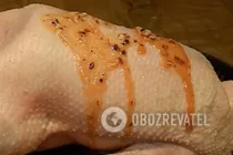 Гусь, фаршированный рисом и курагой - Шаг 2 Гусь, фаршированный рисом и курагой - Шаг 2