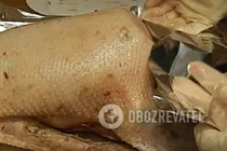 Гусь, фаршированный рисом и курагой - Шаг 6 Гусь, фаршированный рисом и курагой - Шаг 6