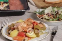Индейка в рукаве с овощами и грибами - Шаг 9 Индейка в рукаве с овощами и грибами - Шаг 9