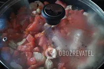 Тушкована курка з помідорами - Крок 10 Тушкована курка з помідорами - Крок 10