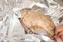 Гусь, фаршированный яблоками с капустой - Шаг 7 Гусь, фаршированный яблоками с капустой - Шаг 7