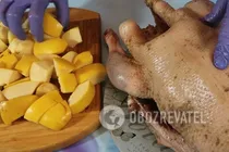 Гусак, фарширований айвою - Крок 4 Гусак, фарширований айвою - Крок 4
