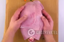 Курица в тесте с сыром и ветчиной - Шаг 5 Курица в тесте с сыром и ветчиной - Шаг 5