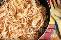 Тушеная курица с помидорами и спагетти - Шаг 5 Тушеная курица с помидорами и спагетти - Шаг 5
