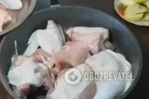 Тушеная курица в собственном соку с яблоком - Шаг 2 Тушеная курица в собственном соку с яблоком - Шаг 2