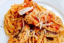 Тушеная курица с помидорами и спагетти - Шаг 6 Тушеная курица с помидорами и спагетти - Шаг 6