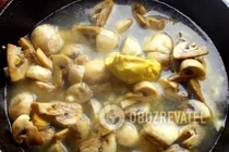 Тушкована курка з грибами та вершками - Крок 5 Тушкована курка з грибами та вершками - Крок 5