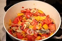 Курка, тушкована з грибами та овочами - Крок 9 Курка, тушкована з грибами та овочами - Крок 9