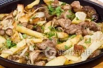 Жареная говядина с картошкой на сковороде - Шаг 7 Жареная говядина с картошкой на сковороде - Шаг 7