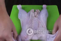Курица, фаршированная блинами с грибами - Шаг 1 Курица, фаршированная блинами с грибами - Шаг 1