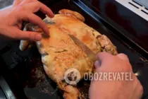Курица, фаршированная блинами и печенью - Шаг 12 Курица, фаршированная блинами и печенью - Шаг 12