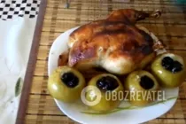 Курица, фаршированная черносливом и яблоками - Шаг 8 Курица, фаршированная черносливом и яблоками - Шаг 8