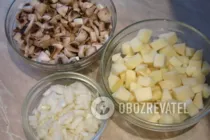 Курица, фаршированная грибами и картошкой - Шаг 3 Курица, фаршированная грибами и картошкой - Шаг 3