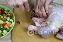 Курица, фаршированная овощами - Шаг 6 Курица, фаршированная овощами - Шаг 6