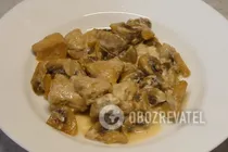 Смажена курка з печерицями - Крок 8 Смажена курка з печерицями - Крок 8