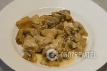 Тушеная курица с грибами - Шаг 7 Тушеная курица с грибами - Шаг 7