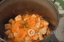 Тушкована курка з капустою - Крок 4 Тушкована курка з капустою - Крок 4
