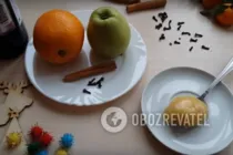 Глинтвейн с апельсином и яблоком - Шаг 1 Глинтвейн с апельсином и яблоком - Шаг 1