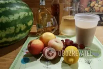 Крюшон із кавуна і фруктів - Крок 1 Крюшон із кавуна і фруктів - Крок 1