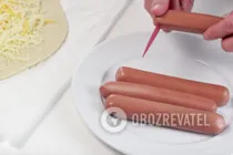 Кальцоне з сосисками - Крок 5 Кальцоне з сосисками - Крок 5