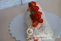 Меренговый рулет с маскарпоне - Шаг 8 Меренговый рулет с маскарпоне - Шаг 8