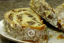 Пасхальный рулет с изюмом и орехами - Шаг 15 Пасхальный рулет с изюмом и орехами - Шаг 15