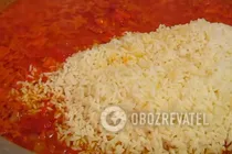Овощной салат с рисом и томатным соком - Шаг 5 Овощной салат с рисом и томатным соком - Шаг 5
