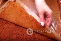 Шоколадный рулет с ягодами - Шаг 6 Шоколадный рулет с ягодами - Шаг 6