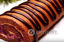 Шоколадный рулет с ягодами - Шаг 13 Шоколадный рулет с ягодами - Шаг 13